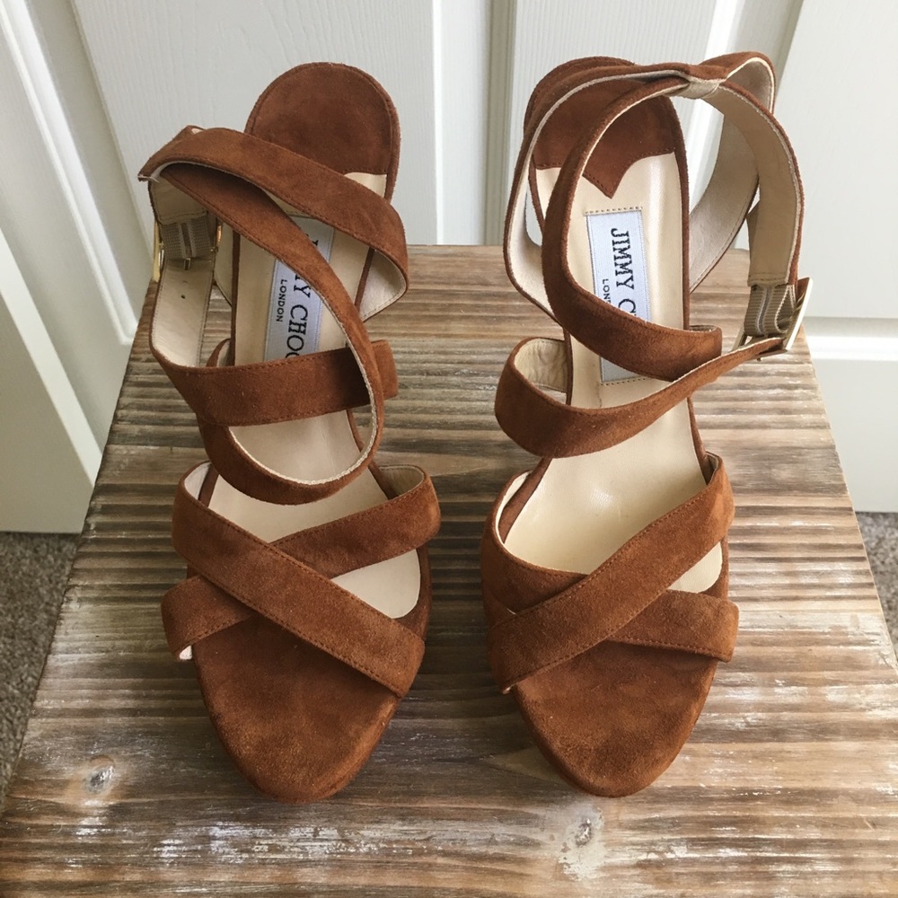 Jimmy Choo brown suede heels